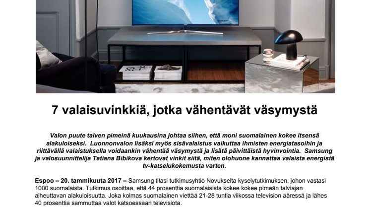 7 valaisuvinkkiä, jotka vähentävät väsymystä