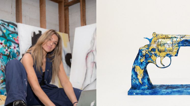 Melissa has named her sculpture Ocean of Love. The three-dimensional sculpture was painted with blues representing an ocean of trust, loyalty, sincerity, wisdom, confidence, and faith.