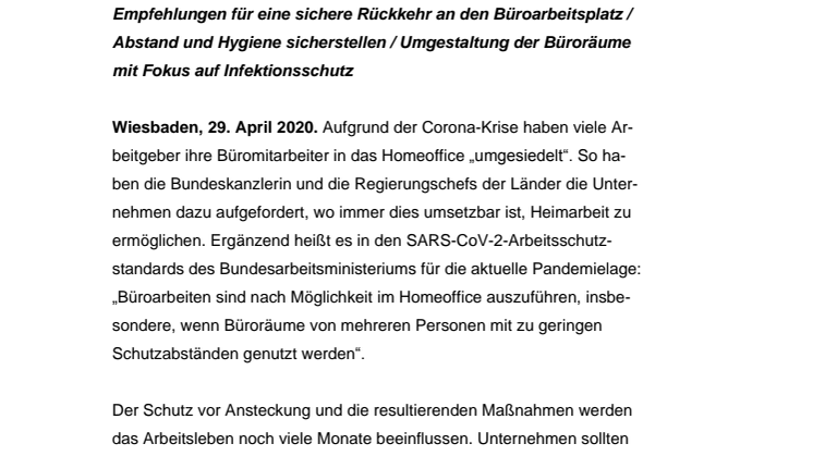 Büroarbeit in der Corona-Krise – jetzt die Rückkehr der Mitarbeiter aus dem Homeoffice vorbereiten