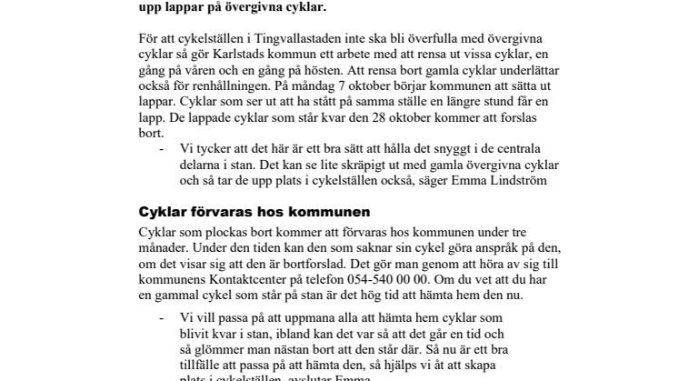Nu städar vi i cykelställen
