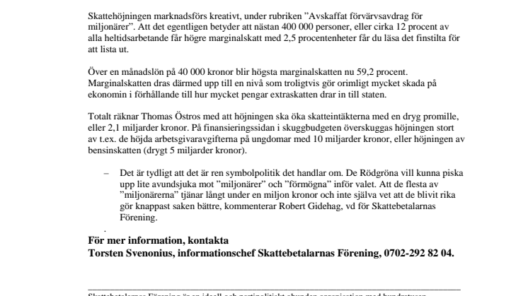 Rödgröna skuggbudgeten: Tillbaka till 80-talet