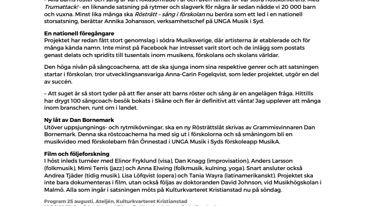 NY SATSNING SÄTTER BARNS RÖSTER FÖRST