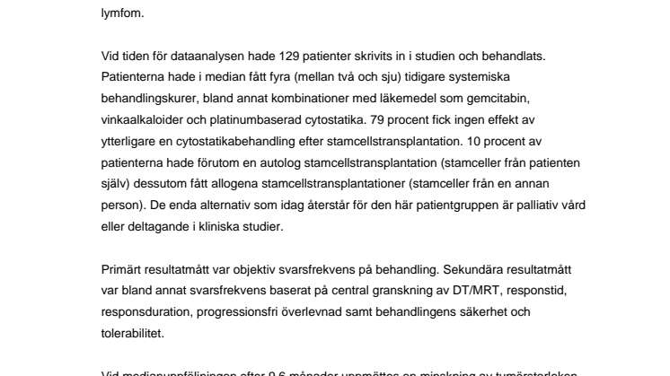 Fakta om studien - panobinostat och Hodgkins lymfom