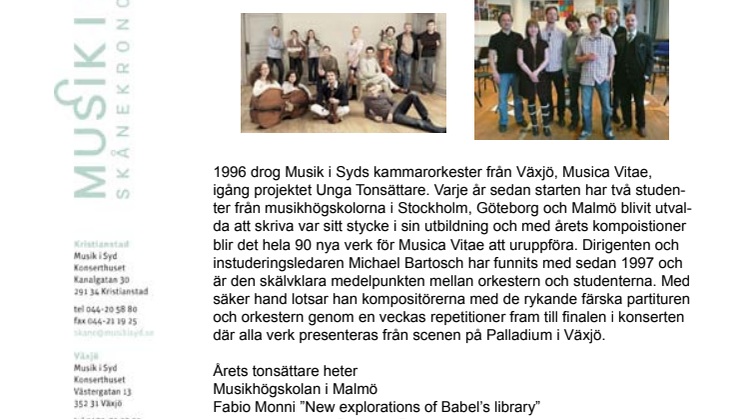 Unga Tonsättare - för 15e gången