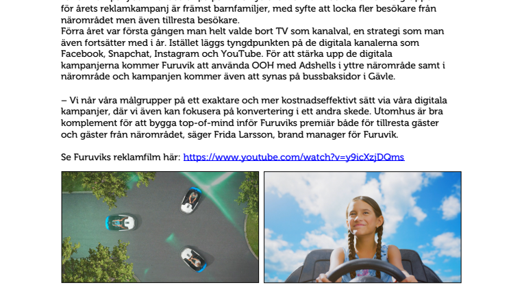 Radiobilarna är fokus i årets reklamkampanj för Furuvik