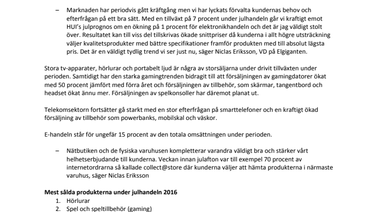 Nya toppnoteringar för julhandeln