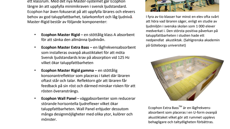 Nytt akustiksystem ger bättre ljud i klassrummet