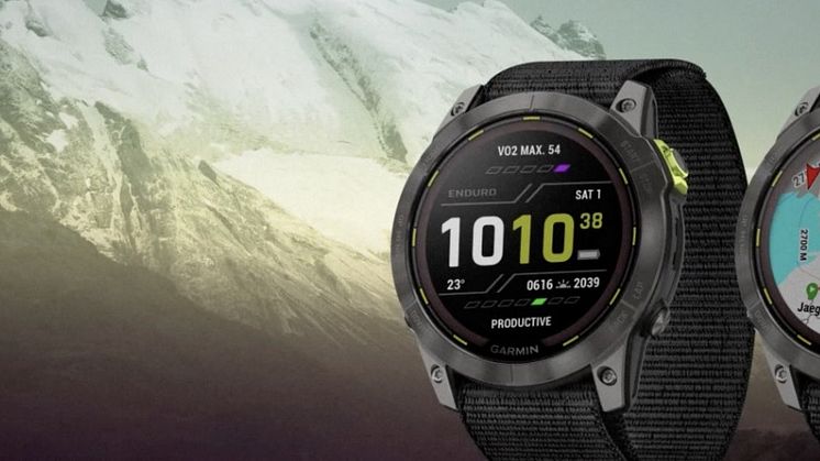 Erittäin suorituskykyisessä Garmin Enduro 2 -multisport-älykellossa on kartat, kosketusnäyttö ja erinomainen akunkesto