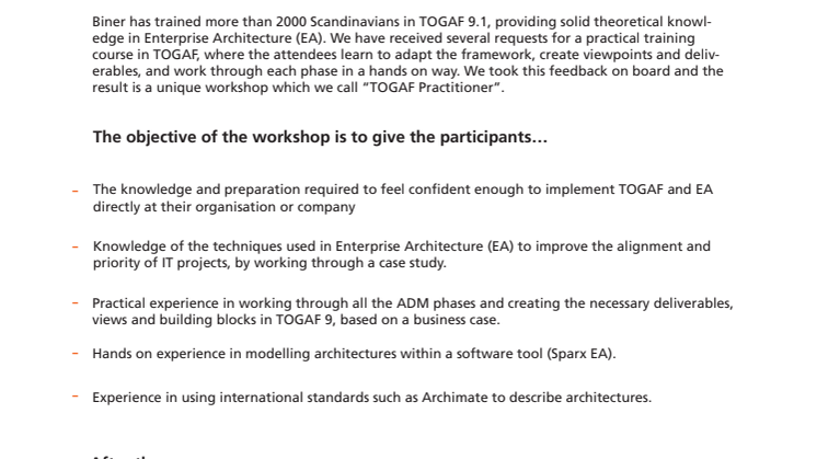Course for TOGAF® Certified