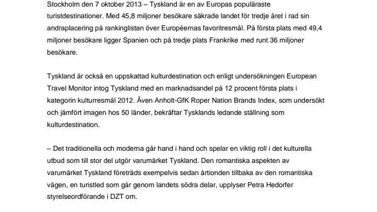 Deutsche Zentrale für Tourismus (DZT) lanserar ny app för en av Tysklands viktigaste turistrutter