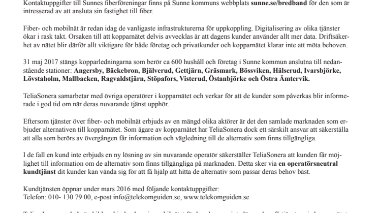 TeliaSonera moderniserar nätet i Sunne