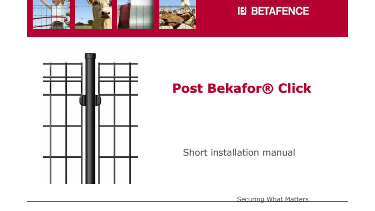 Betafence. Bekafor Classic montāžas instrukcija.