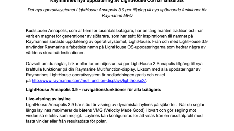 Raymarines Nya Uppdatering Av LightHouse OS Har Lanserats