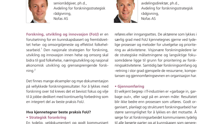 Fremtidsrettet beste praksis