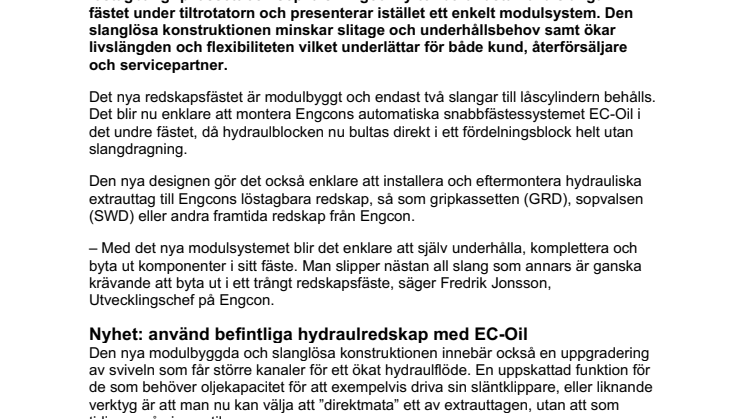 Engcon ger grävmaskinen ännu fler funktioner när smart redskapsfäste blir ännu smartare