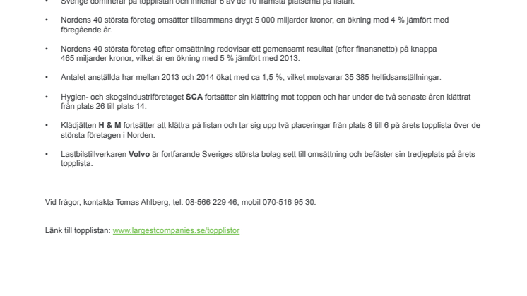 Nordens största företag