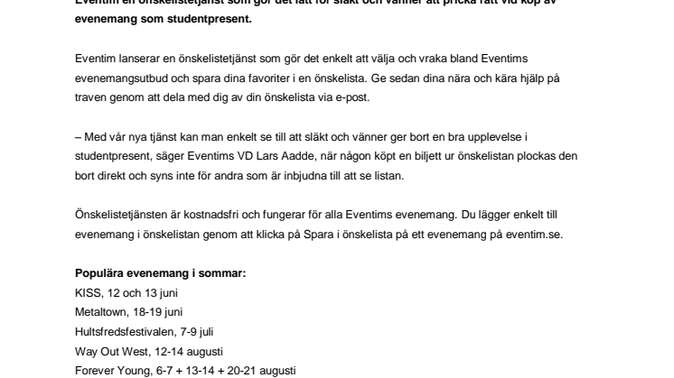 Hellre Hultsfredsfestivalen än halsband i studentpresent