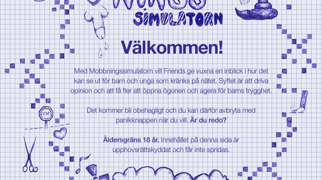 Friends lanserar Mobbningssimulator – vill få vuxna att agera mot näthat