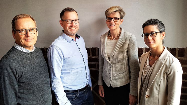 Forskarteamet bakom MedTech20: Anders Ingelgård, Fredrik Olson, Ingela Björholt och Eva Lesén. Foto: Anna-Karin Boström