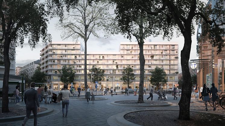 Torget vid kvarter Atlas. Foto: DinellJohansson