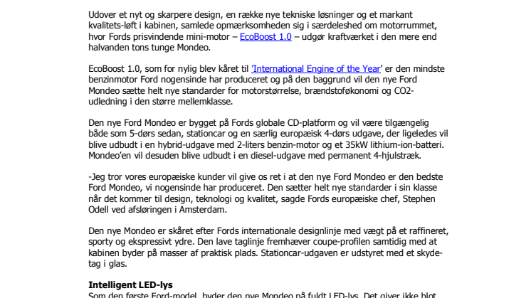 NY FORD MONDEO MED 1.0 ECOBOOST-MOTOR