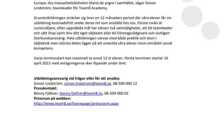 Team8 startar säljskola, Team8 Academy