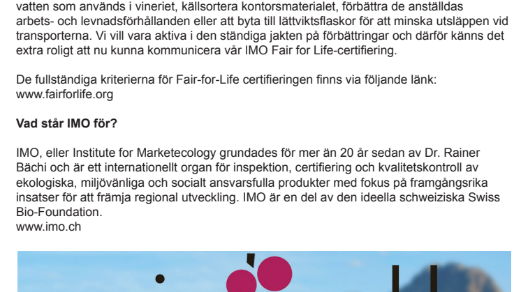 Wineworld först i Sverige att bli certifierat IMO Fair for Life 