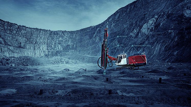 Top Hammer XL-systemets huvudkomponenter – nya borriggen Pantera™ DP1600i, nya bergborrmaskinen RD1840C och nya bergborrverktygen LT90 – är samtliga utformade för att fungera sömlöst tillsammans och ge utmärkta borresultat.