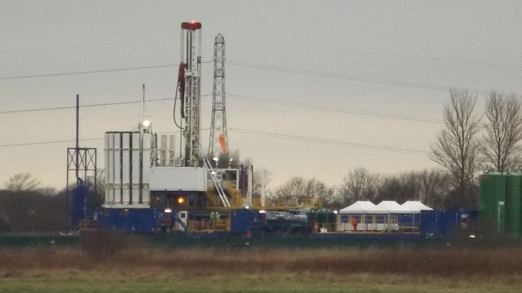 Fracking site at Barton upon Irwell, in Salford, Greater Manchester (January 2014)