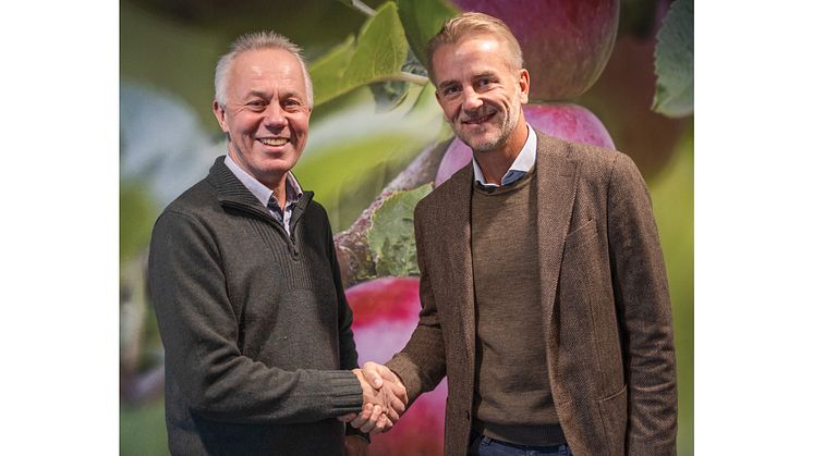 Bertil Trulsson, ordförande SydGrönt och Jan Ehrensvärd, ordförande Äppelriket