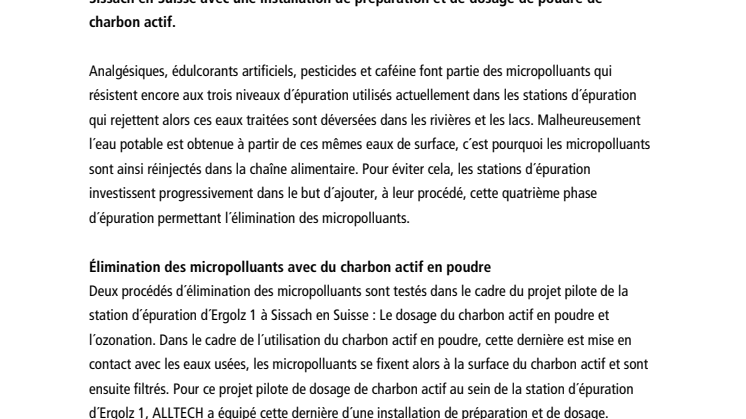 Communiqué de press Elimination des micropolluants 23.09.14