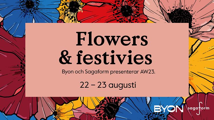 Flowers and festivies när Byon och Sagaform presenterar AW23. 