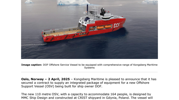 Kongsberg Maritime secures equipment contract for new Offshore Support Vessel for DOF.pdf