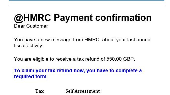 HMRC handout - example of email scam 2