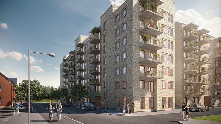 Visionsbild på Bostäder i Borås nyproduktion i Regementsstaden