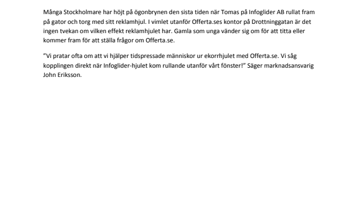 Offerta.se rullar ekorrhjul på stan