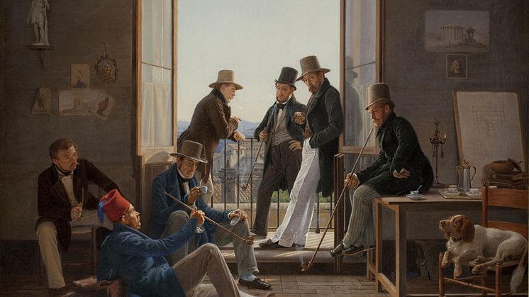 Constantin Hansen, A Company of Danish Artists in Rome, 1837. SMK, National Gallery of Denmark. 
