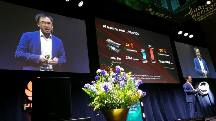 Dr Kunbin Hong lanserar ny AI-produkt Atlas 300 vid Huawei Horizon 2020