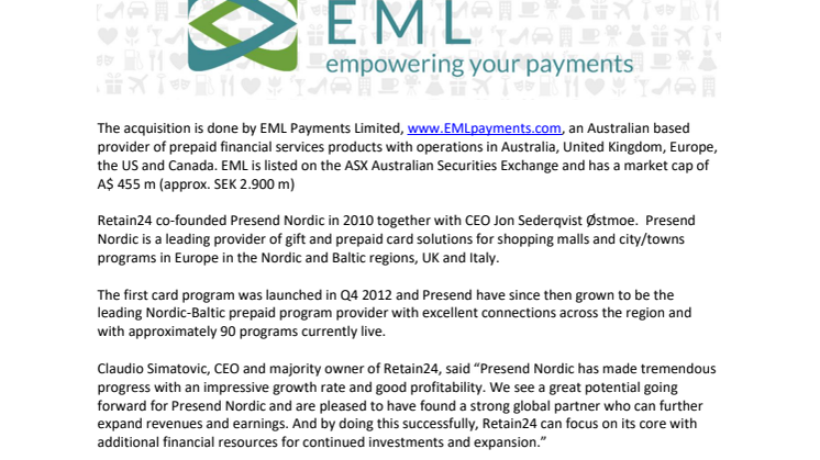 EML Limited Acquires PRESEND Prepaid Solutions