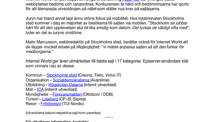 ​Stockholms stad bygger Sveriges bästa sajt med Episerver