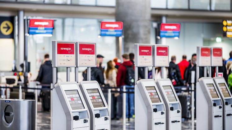 Norwegian's new check-in area at Oslo airport