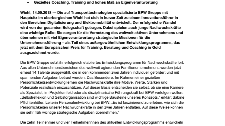 So unterstützen junge Nachwuchskräfte den Wandel bei BPW 