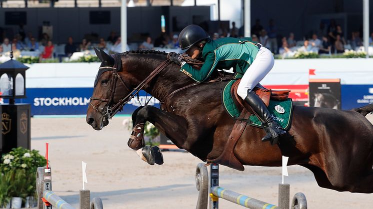 El Barone 111 Z och Malin Baryard Johnsson, arkivbild från LGCT Stockholm 2021. Foto GCT