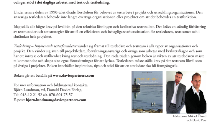 NY BOK OM TESTLEDNING!