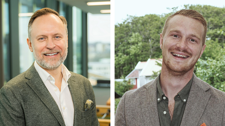Nabos vd Fredrik Fexe (t.v) och PLLs vd Kim Larsson (t.h)