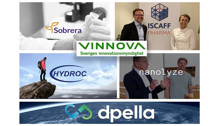 Fem startups i GU Ventures inkubator får betydelsefullt "Innovativa startups"-bidrag från Vinnova