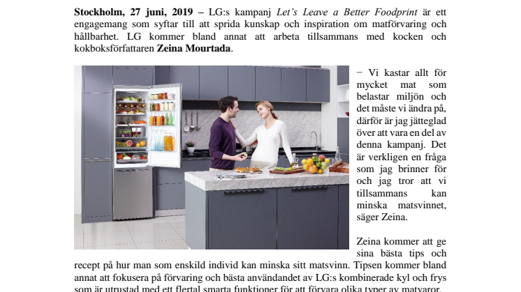 Let’s Leave a Better Foodprint tillsammans med LG 