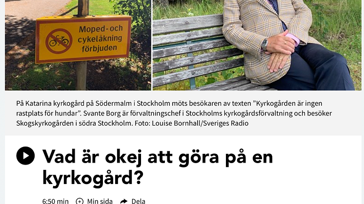Kyrkogårdsdirektör Svante Borg om friluftsliv och begravning