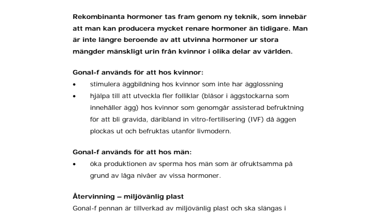 Fakta om Gonal-f – läkemedel som stimulerar ägglossning och spermaproduktion