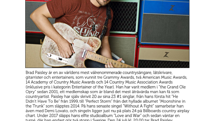 Brad Paisley tar countryn tillbaka till Furuvik